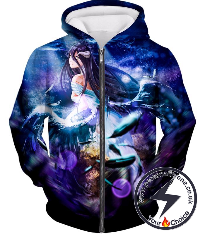 Overlord Most Beautiful NPC Albedo Amazing Anime Graphic Zip Up Hoodie